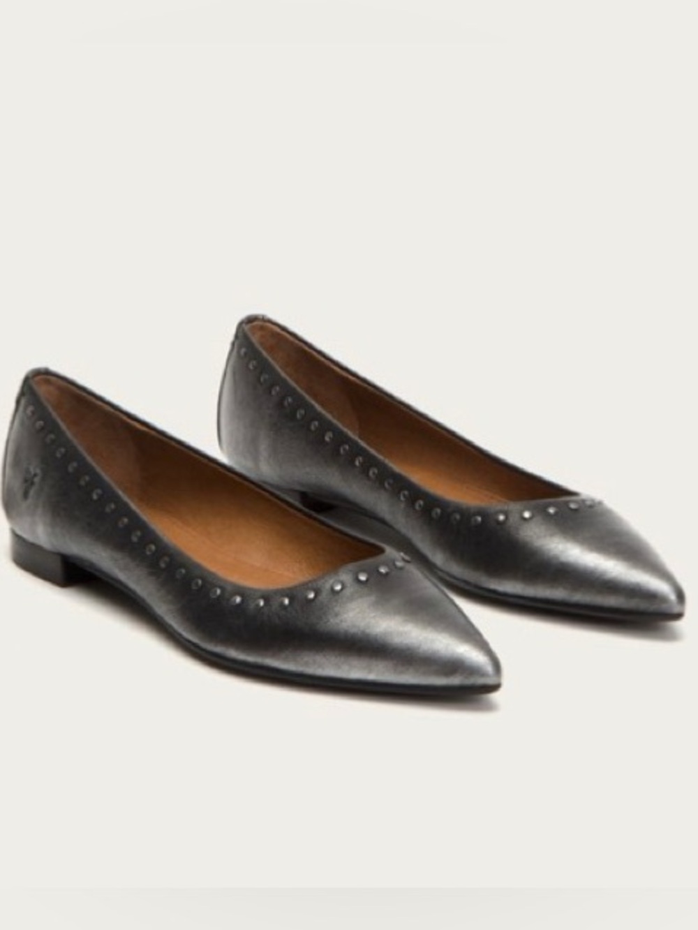 Metallic Leather Sienna Micro Stud Ballet Flats